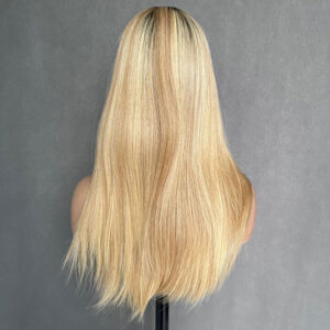 blonde highlight jewish wigs with dark root j001