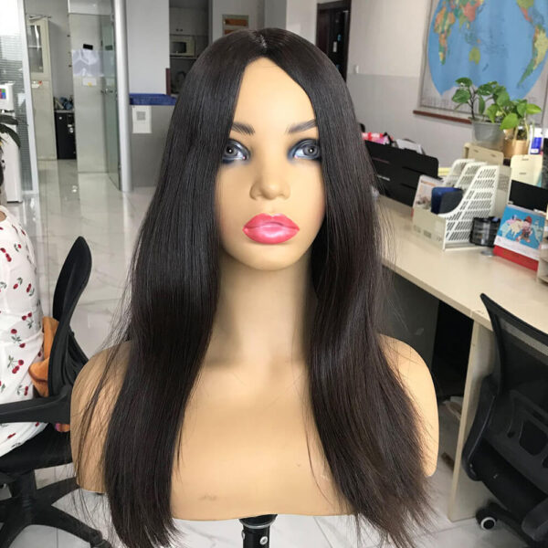 natural black silk top sheitel wigs j004