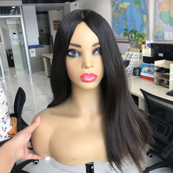 natural black silk top sheitel wigs j004