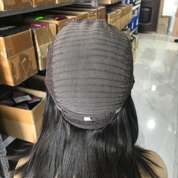 natural black silk top sheitel wigs j004