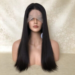 black long hd lace front jewish wigs j009