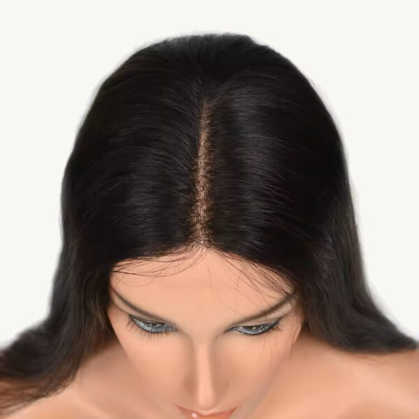 black color real natural look lace front jewish wigs j028