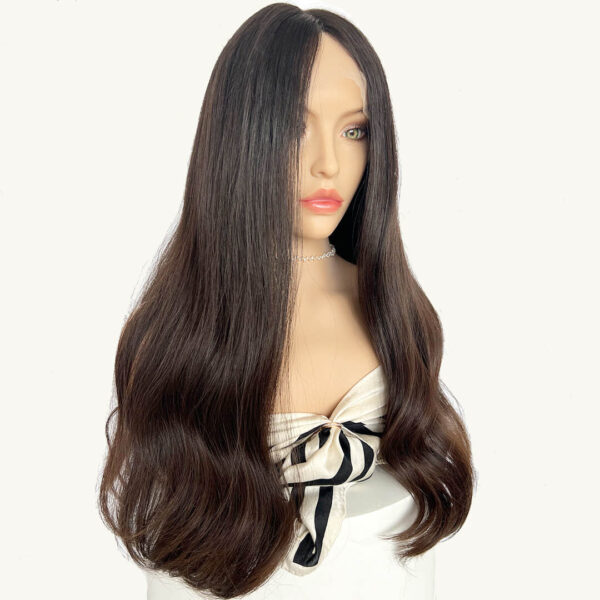 black to dark brown ombre virgin hair lace front wigs j037