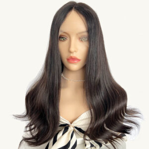 natural black virgin hair lace top wigs j043