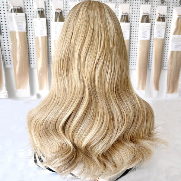 luxury blonde mixed virgin hair lace top wigs j046