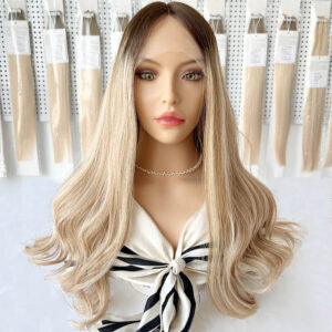 brown blonde ombre balayage virgin hair lace top wigs j048