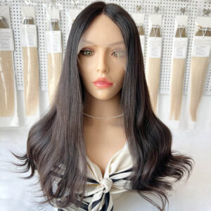 natural black virgin hair wave lace front wigs j055