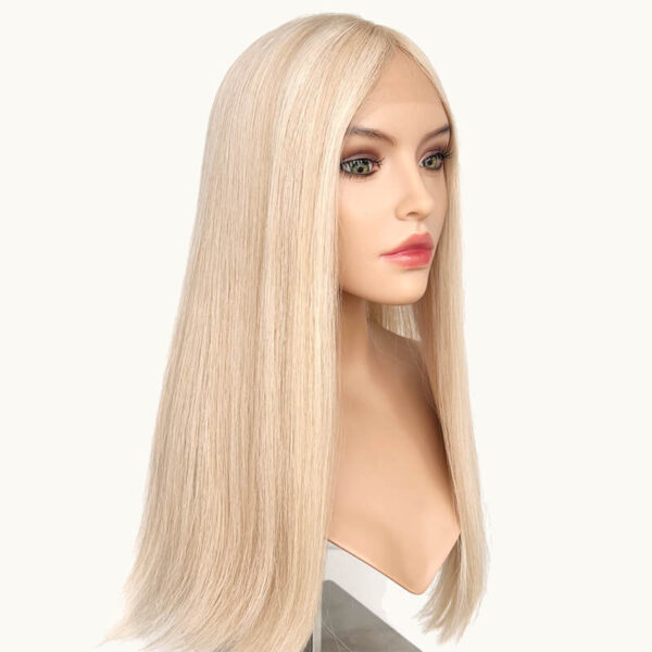 22 inch white blonde lace top wigs for women j061