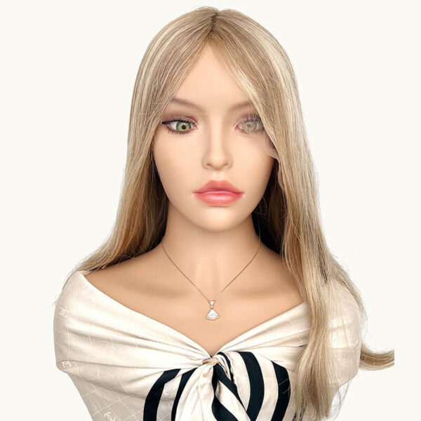 ash blonde brown piano color lace top wigs j062