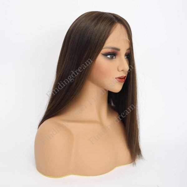 black with brown highlight jewish women wigs j063