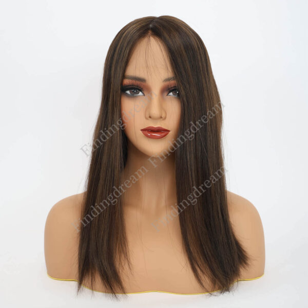 black with brown highlight jewish women wigs j063