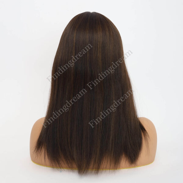 black with brown highlight jewish women wigs j063