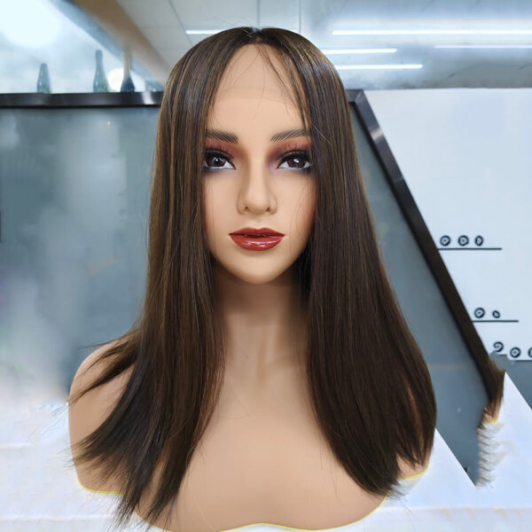 black with brown highlight jewish women wigs j063