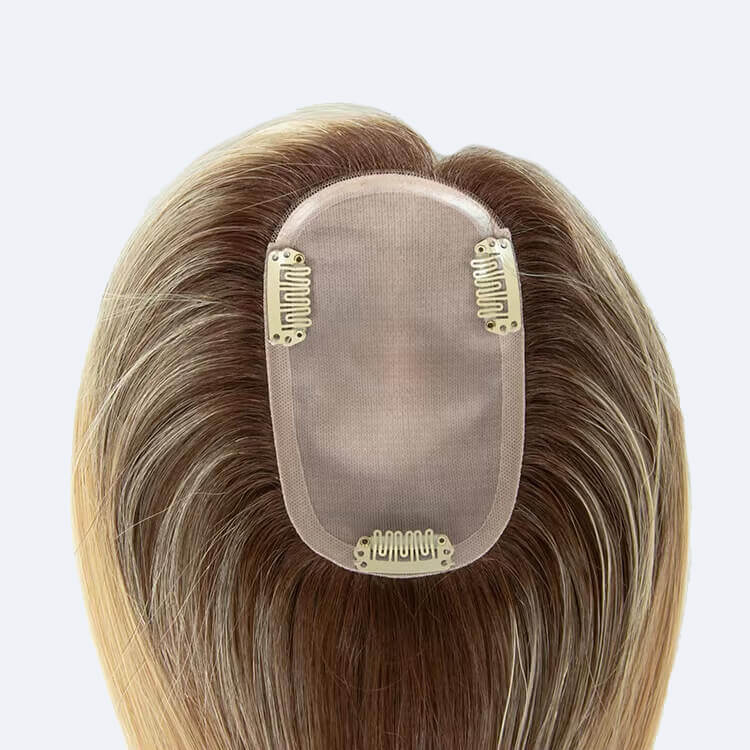 silk human hair topper